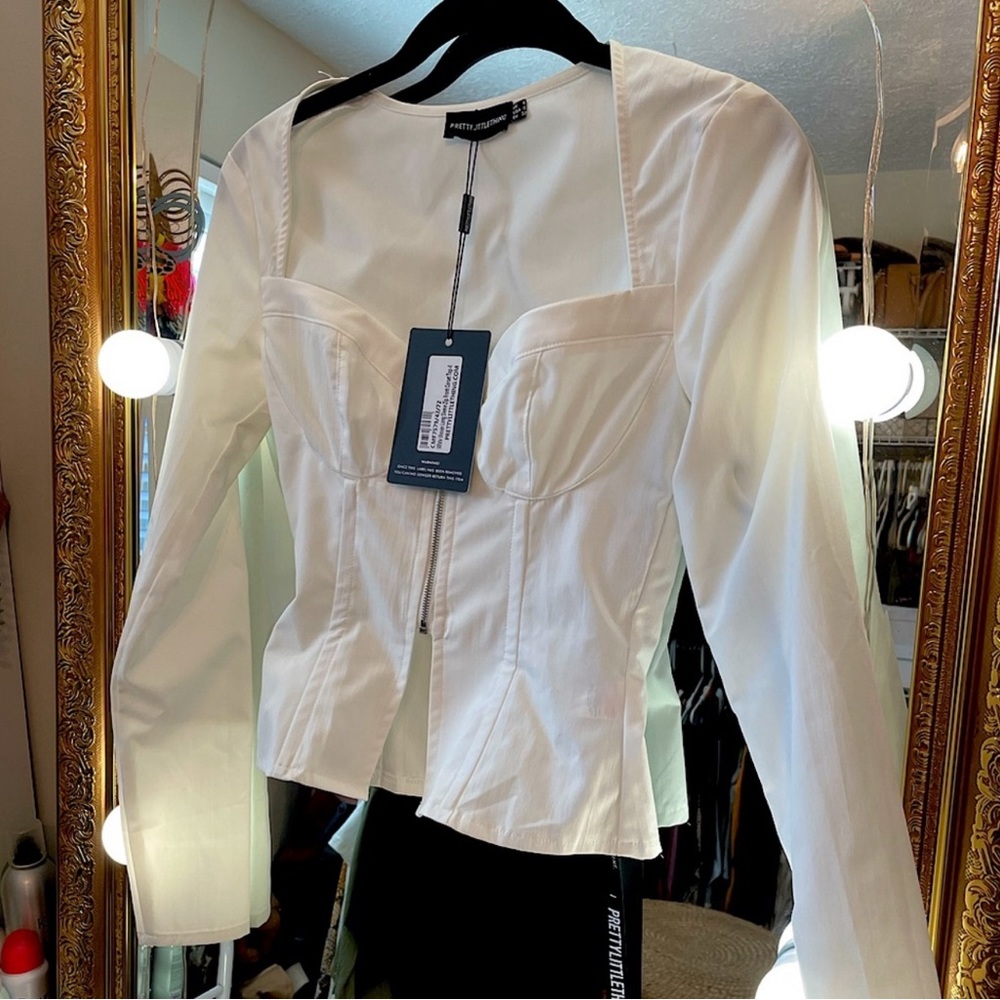 PLT white corset top